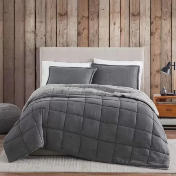imageEddie Bauer  Twin Comforter Set Reversible Sherpa Bedding with Matching Shams Cozy amp Warm Home Decor Sherwood Red TwinSherwood Grey Queen Lodge