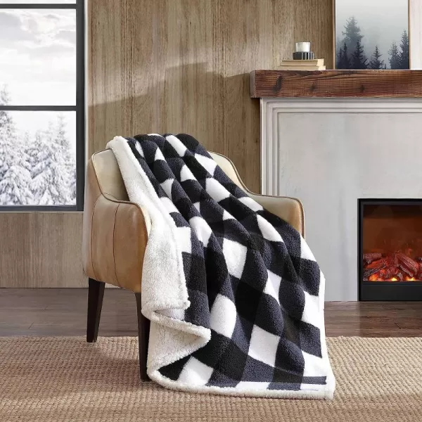 imageEddie Bauer  Twin Duvet Cover Set Cotton Reversible Bedding Buffalo Plaid Home Decor for All Seasons RedBlack TwinBlanket Throw Black Check
