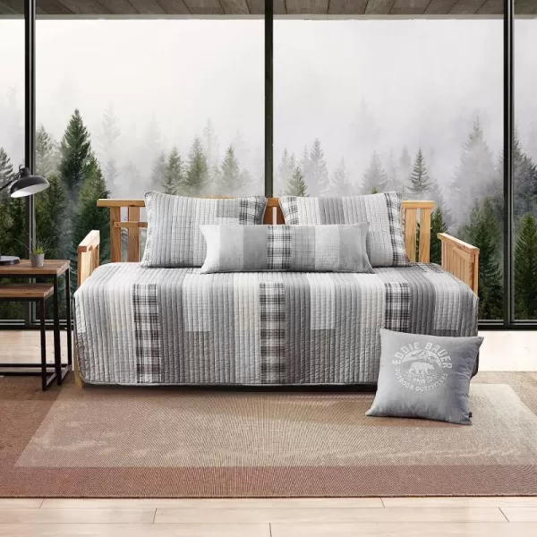 imageEddie Bauer  Twin Quilt Set Cotton Reversible Bedding with Matching Sham Home Decor for All Seasons Fairview Sand TwinQuilt Set Daybed Fairview GreyWhite