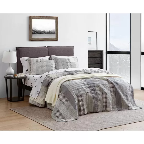 imageEddie Bauer  Twin Quilt Set Cotton Reversible Bedding with Matching Sham Home Decor for All Seasons Fairview Sand TwinQuilt Set King Fairview GreyWhite