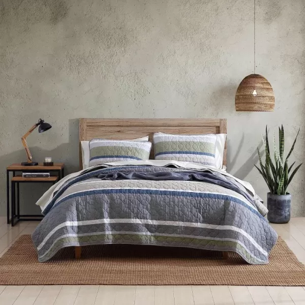 imageEddie Bauer  Twin Quilt Set Cotton Reversible Bedding with Matching Sham Lightweight Home Decor for All Seasons Salmon Ladder Multi TwinSalmon Ladder KhakiGreyNavyGreen Twin