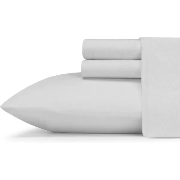 imageEddie Bauer  Twin Sheets Breathable Bedding Set Lightweight Home Decor for Warm Sleepers Jersey Knit White TwinGrey Queen