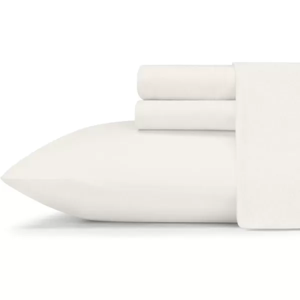 imageEddie Bauer  Twin Sheets Breathable Bedding Set Lightweight Home Decor for Warm Sleepers Jersey Knit White TwinWhite Twin