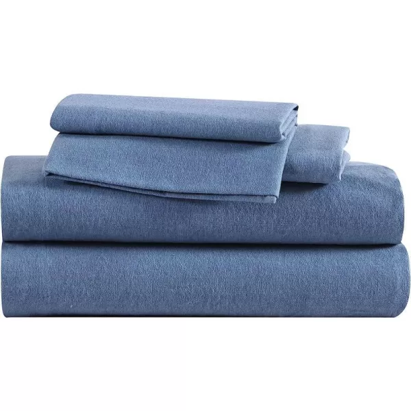 imageEddie Bauer  Twin Sheets Cotton Flannel Bedding Set Brushed for Extra Softness Cozy Home Decor Grey TwinBlue Twin