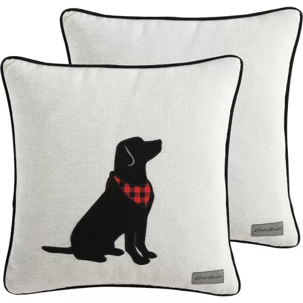 imageEddie Bauer Appliqued Throw Pillow Cover Set Buffalo Plaid Home Dcor Decorative Pillows for Couch Cabin Plaid Dog RedBlack 2 PieceCabin Plaid Dog RedBlack 20 x 20