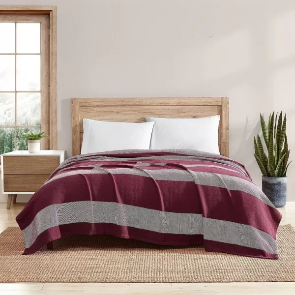 imageEddie Bauer Blanket Lightweight Reversible Cotton Bedding Casual Home Dcor Twin Boylston Red StripeKing Boylston Red Stripe