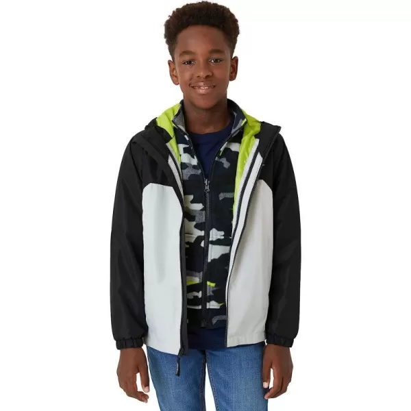 imageEddie Bauer Boys Rain Jacket  Lone Peak Waterproof 3in1 Insulated Windbreaker Coat with Removable Fleece Lining 520Black