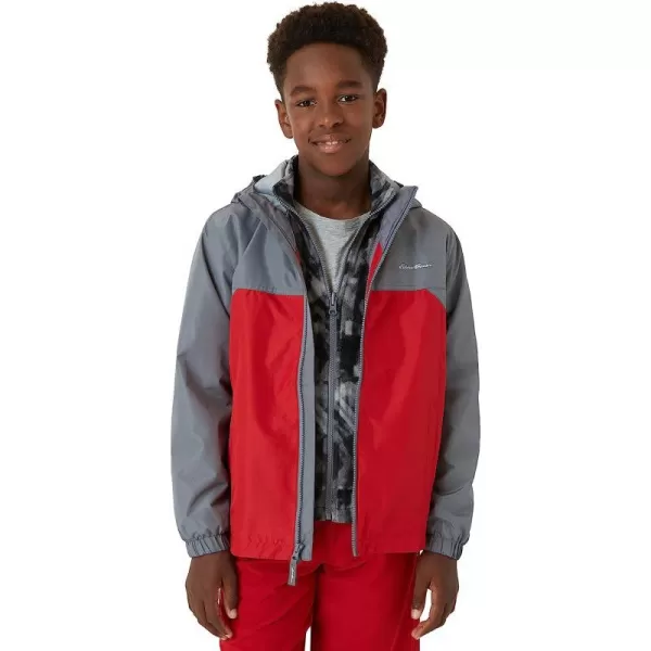 imageEddie Bauer Boys Rain Jacket  Lone Peak Waterproof 3in1 Insulated Windbreaker Coat with Removable Fleece Lining 520Crimson