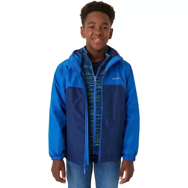 imageEddie Bauer Boys Rain Jacket  Lone Peak Waterproof 3in1 Insulated Windbreaker Coat with Removable Fleece Lining 520Nautical Blue
