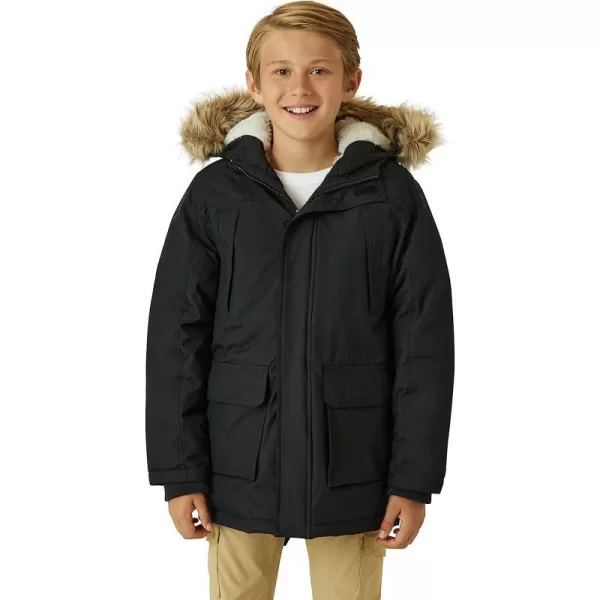 imageEddie Bauer Boys Winter Coat  Waterproof Heavyweight Down Parka Jacket with Faux Fur Hood 320Black