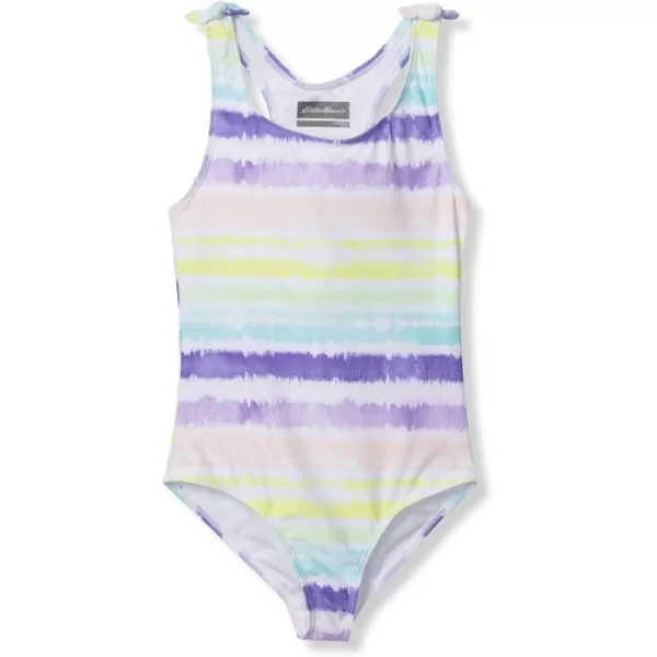 imageEddie Bauer Girls OnePiece Swimsuit  UPF 50 Quick Dry OnePiece Bathing Suit for Girls SXLStriped Rainbow