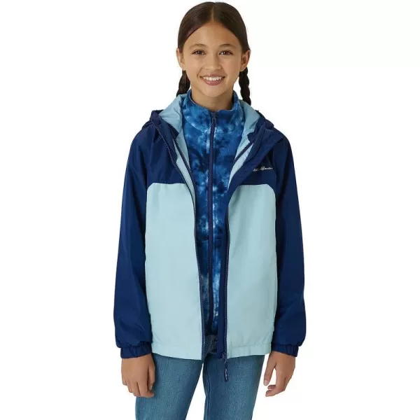 imageEddie Bauer Girls Rain Jacket  Lone Peak Waterproof 3 in 1 Insulated Windbreaker Coat with Removable Fleece Lining 520Dream Blue