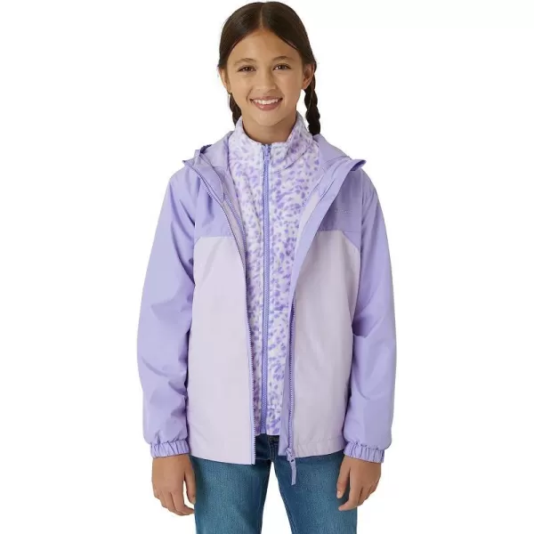 imageEddie Bauer Girls Rain Jacket  Lone Peak Waterproof 3 in 1 Insulated Windbreaker Coat with Removable Fleece Lining 520Lavander