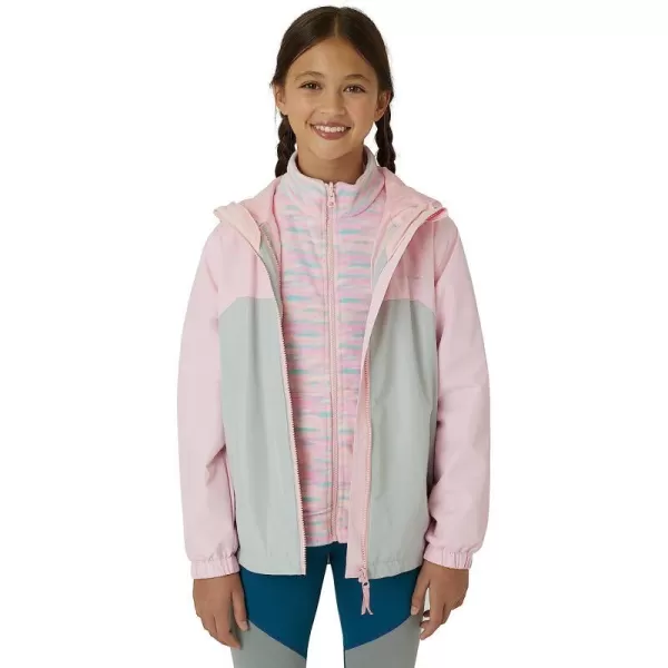 imageEddie Bauer Girls Rain Jacket  Lone Peak Waterproof 3 in 1 Insulated Windbreaker Coat with Removable Fleece Lining 520Soft Pink