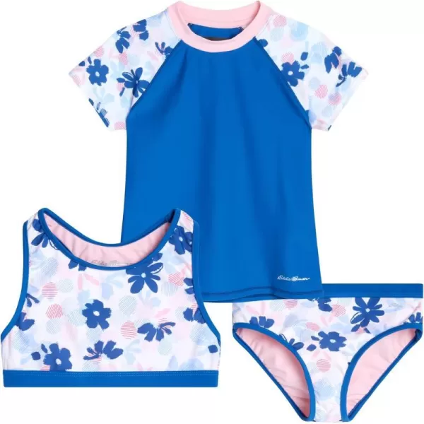 imageEddie Bauer Girls Rash Guard Set  3 Piece Swimsuit Set  UPF 50 Quick Dry Rash Guard Tankini Top and Bottom SXLShaded Blue