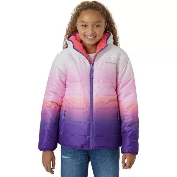 imageEddie Bauer Girls Reversible Jacket  Deer Harbor Waterproof Lightweight Puffer Coat with Faux Shearling Lining 520Blush