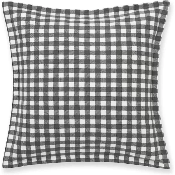 imageEddie Bauer Home  Euro Sham Set Cotton Reversible Pillow Covers with Hidden Zipper Kingston Navy 2 PieceCharcoal