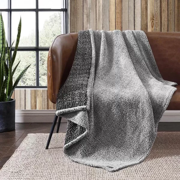 imageEddie Bauer Home  Sherpa Collection  Throw  Super Soft amp Cozy Mingled Sherpa Reversible Bedding Medium Weight amp Warm Prefect for Couch or Bed Charcoal50 x 60 Charcoal