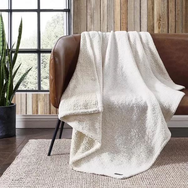 imageEddie Bauer Home  Sherpa Collection  Throw  Super Soft amp Cozy Mingled Sherpa Reversible Bedding Medium Weight amp Warm Prefect for Couch or Bed Charcoal50 x 60 Beige
