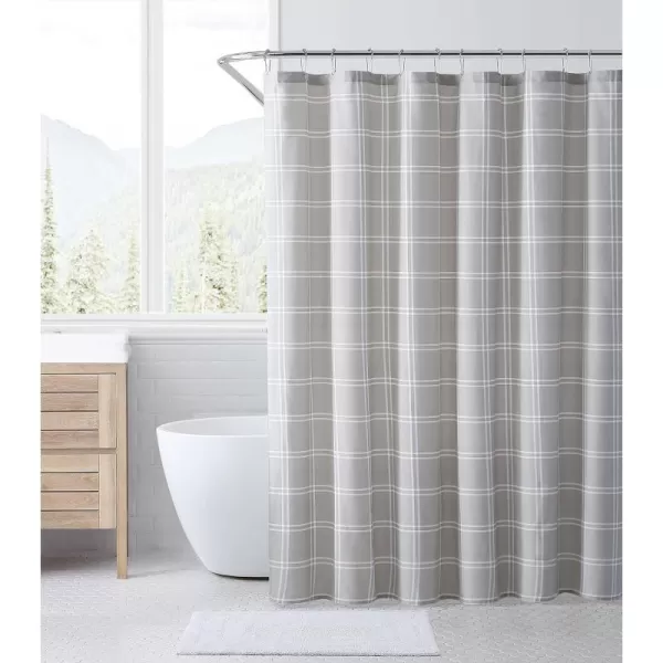 imageEddie Bauer Home  Shower Curtain 100 Cotton Lightweight Buttonhole Top Machine Washable Easy Care 72 x 72 Kettle Falls BeigeKettle Falls Beige 72 x 72