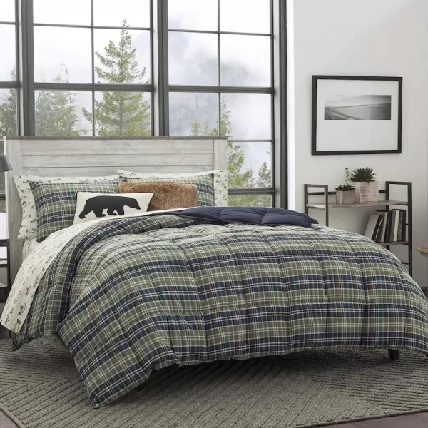 imageEddie Bauer Home Comforters Reversible Alt Down Bedding with Matching Sham Home Decor for Colder Months Twin Rugged NavyGreenRugged NavyGreen FullQueen