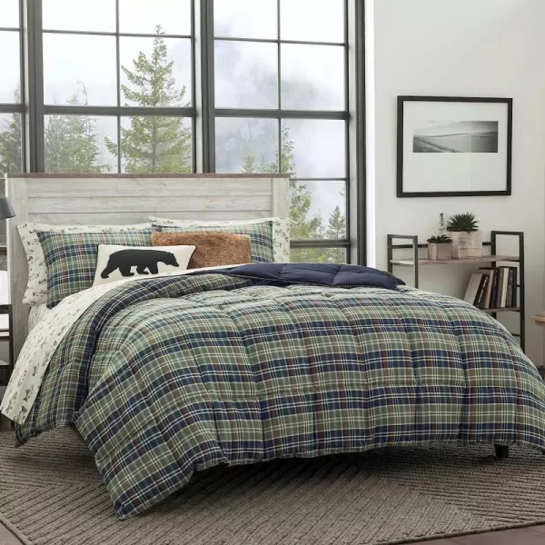 imageEddie Bauer Home Comforters Reversible Alt Down Bedding with Matching Sham Home Decor for Colder Months Twin Rugged NavyGreenRugged NavyGreen Twin