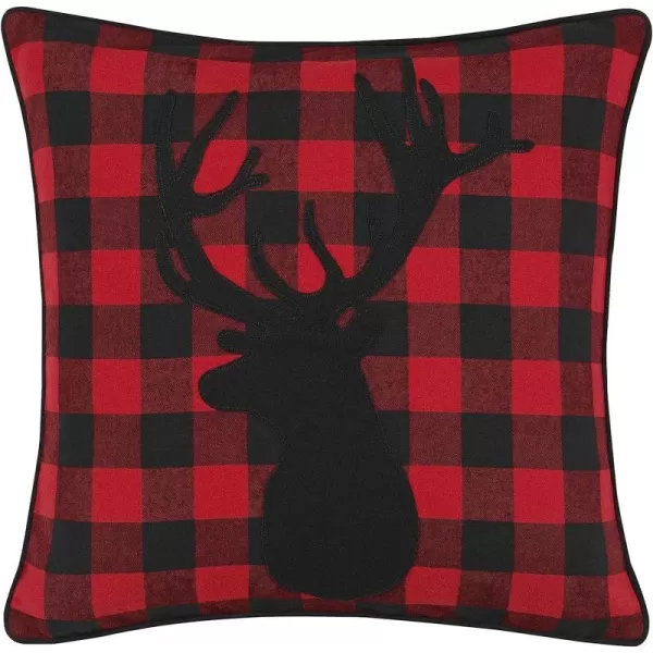 imageEddie Bauer Home Throw Pillow with Zipper Closure Perfect Home Decor for Bed or Sofa 20 x 20 Cabin Plaid Black20 inchx20 inch Cabin Plaid Stag RedBlack