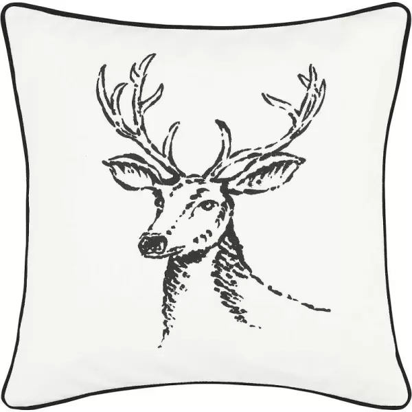 imageEddie Bauer Home Throw Pillow with Zipper Closure Perfect Home Decor for Bed or Sofa 20 x 20 Cabin Plaid Black20 inchx20 inch Morning Stag BlackWhite