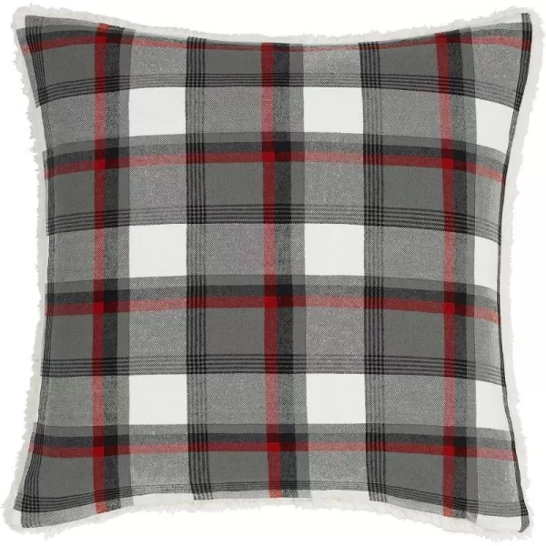 imageEddie Bauer Home Throw Pillow with Zipper Closure Perfect Home Decor for Bed or Sofa 20 x 20 Cabin Plaid Black20 inchx20 inch Wallace Plaid CharcoalRed