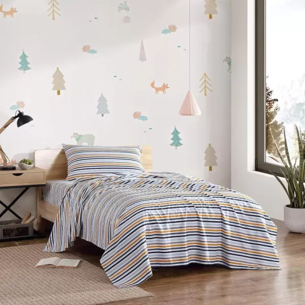 imageEddie Bauer Kids  Queen Sheets Stain Resistant Kids Bedding Ideal for Toddler Bedding Set Poppy Plaid Pink QueenVivid Stripe Blue