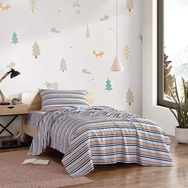 imageEddie Bauer Kids  Twin Sheets Stain Resistant Kids Bedding Ideal for Toddler Bedding Set Poppy Plaid Pink TwinVivid Stripe Blue Full
