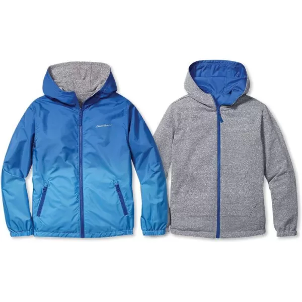 imageEddie Bauer Kids Reversible Jacket  Full Zip Hooded Windbreaker Water Repellent Jacket for Boys and Girls XSXLBlue
