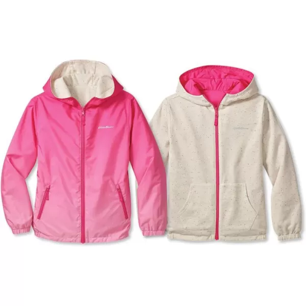 imageEddie Bauer Kids Reversible Jacket  Full Zip Hooded Windbreaker Water Repellent Jacket for Boys and Girls XSXLPink