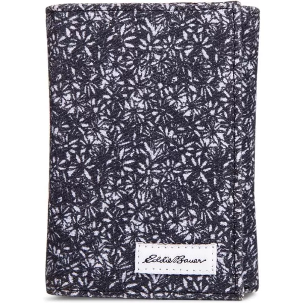 imageEddie Bauer Men Signature Trifold Wallet Available Cotton Canvas Or Ripstop NylonCanvas Print  Blue