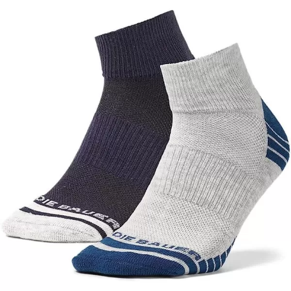 imageEddie Bauer Mens Active Pro COOLMAX Quarter Socks  2 PackPacific Blue