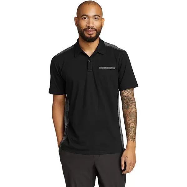 imageEddie Bauer Mens Adventurer ShortSleeve Polo ShirtRegular Black