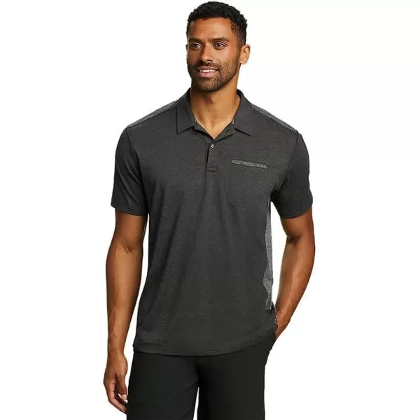 imageEddie Bauer Mens Adventurer ShortSleeve Polo ShirtRegular Dk Charcoal Htr