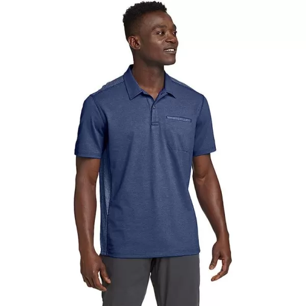 imageEddie Bauer Mens Adventurer ShortSleeve Polo ShirtRegular Medium Indigo