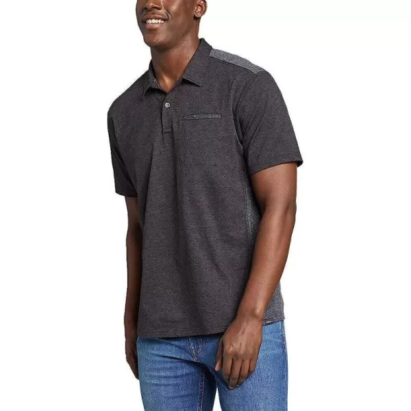 imageEddie Bauer Mens Adventurer ShortSleeve Polo ShirtTall Dk Charcoal Htr