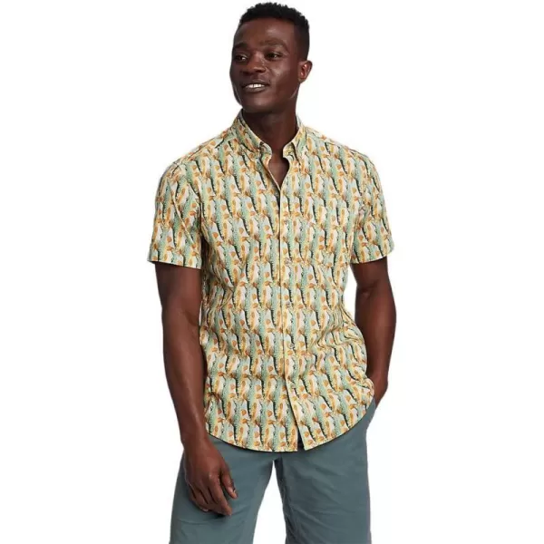 imageEddie Bauer Mens Baja ShortSleeve Shirt  PrintRegular Bottle Green