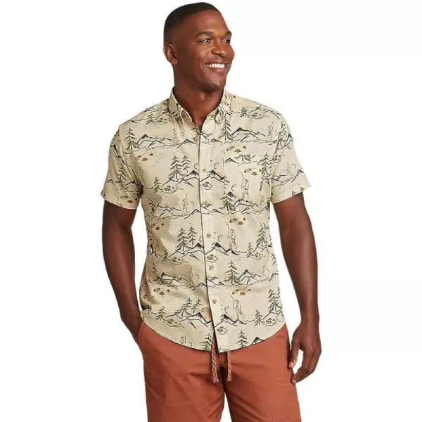 imageEddie Bauer Mens Baja ShortSleeve Shirt  PrintRegular Ecru