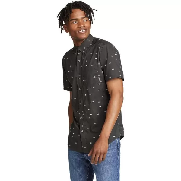 imageEddie Bauer Mens Baja ShortSleeve Shirt  PrintRegular Faded Black