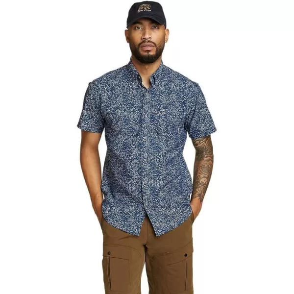 imageEddie Bauer Mens Baja ShortSleeve Shirt  PrintRegular Lt Chambray