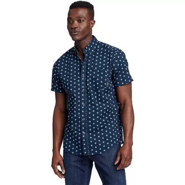 imageEddie Bauer Mens Baja ShortSleeve Shirt  PrintRegular Navy