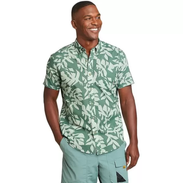 imageEddie Bauer Mens Baja ShortSleeve Shirt  PrintRegular Seafoam