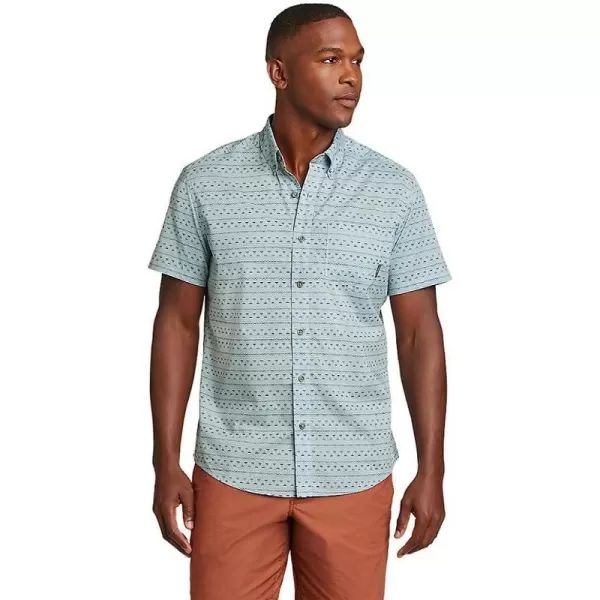 imageEddie Bauer Mens Baja ShortSleeve Shirt  PrintRegular Slate Blue
