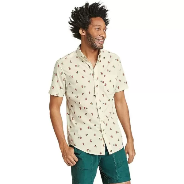 imageEddie Bauer Mens Baja ShortSleeve Shirt  PrintTall Ivory