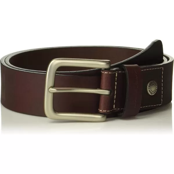 imageEddie Bauer Mens Bridle Leather Belt with Antique Nickel BuckleBrown