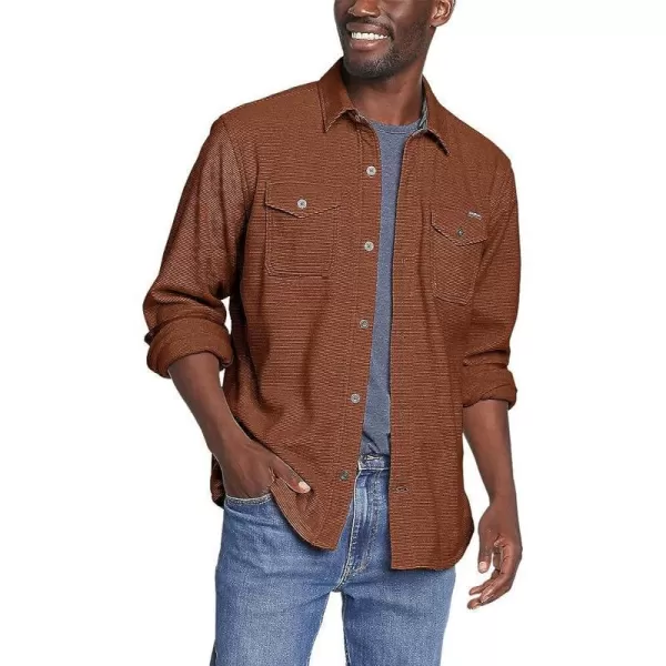 imageEddie Bauer Mens Chutes Microfleece Shirt  StripeRegular Tortoise