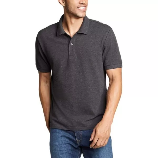 imageEddie Bauer Mens Classic Field Pro ShortSleeve Polo ShirtDk Charcoal Htr